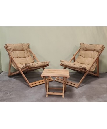 Wooden Sun Lounge Set Of 2
